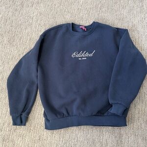 Edikted Womens sz Small New Not Worn Dark Blue Crewneck Sweatshirt